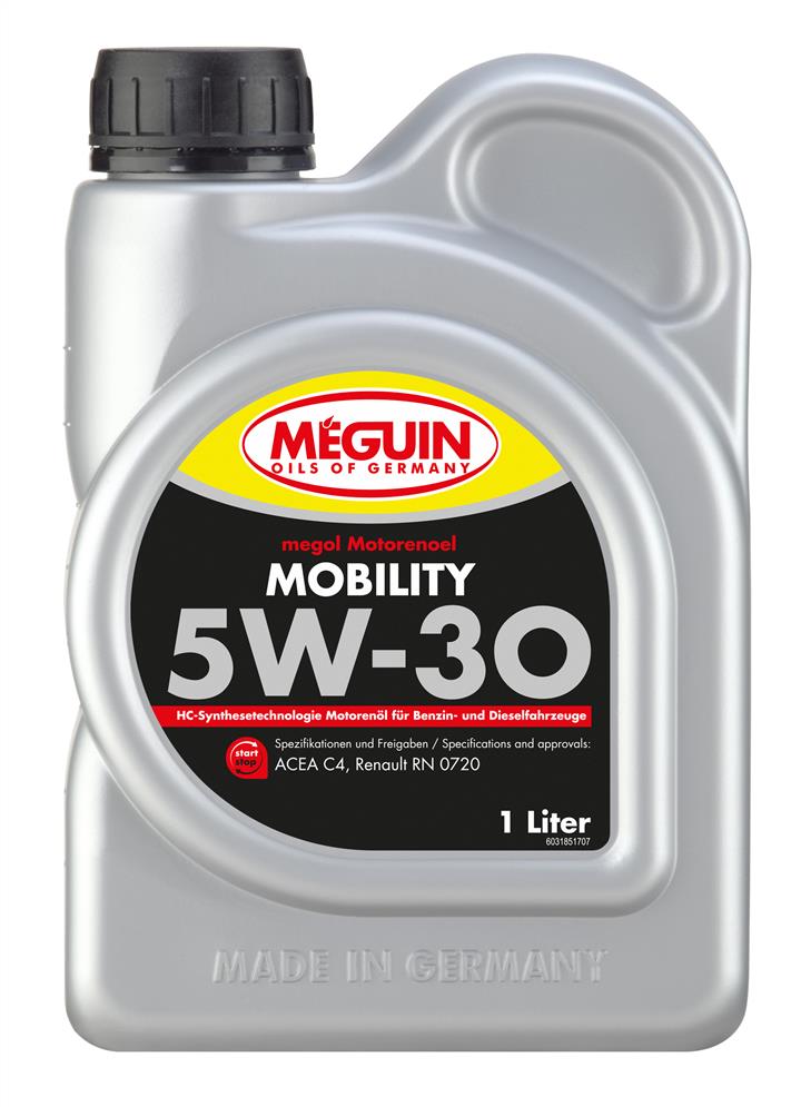 Meguin 3185 Моторное масло MEGUIN MOBILITY 5W-30, 1л 3185: Отличная цена - Купить в Польше на 2407.PL!