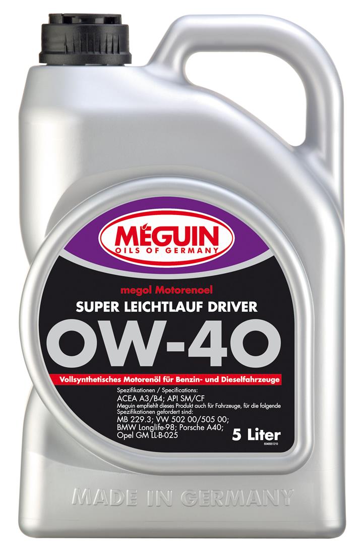 Meguin 4895 Engine oil Meguin Super Leichtlauf Driver 0W-40, 5L 4895: Buy near me in Poland at 2407.PL - Good price!