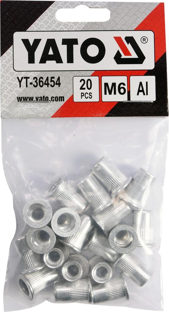 Nitonakrętki aluminiowe m6, 20szt Yato YT-36454