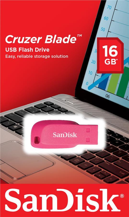 Sandisk SDCZ50C-016G-B35PE Накопитель SanDisk 16GB USB Cruzer Blade Pink SDCZ50C016GB35PE: Отличная цена - Купить в Польше на 2407.PL!