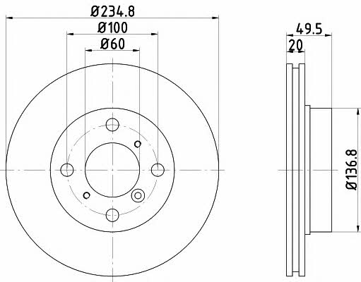 Hella-Pagid 8DD 355 106-231 Brake disc 8DD355106231: Buy near me in Poland at 2407.PL - Good price!