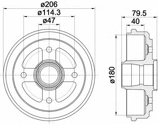 Hella-Pagid 8DT 355 300-561 Тормозной барабан задний 8DT355300561: Купить в Польше - Отличная цена на 2407.PL!