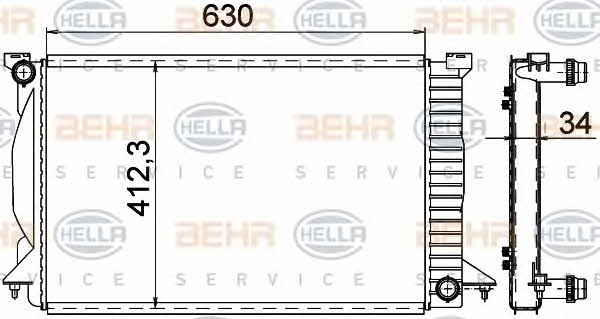 Behr-Hella 8MK 376 766-331 Radiator, engine cooling 8MK376766331: Buy near me at 2407.PL in Poland at an Affordable price!
