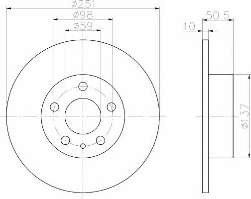 Hella-Pagid 8DD 355 101-971 Brake disc 8DD355101971: Buy near me in Poland at 2407.PL - Good price!