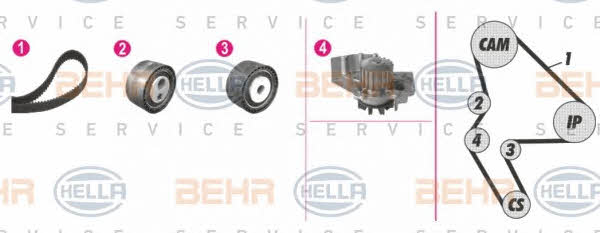 Behr-Hella 8MP 376 809-891 TIMING BELT KIT WITH WATER PUMP 8MP376809891: Buy near me at 2407.PL in Poland at an Affordable price!
