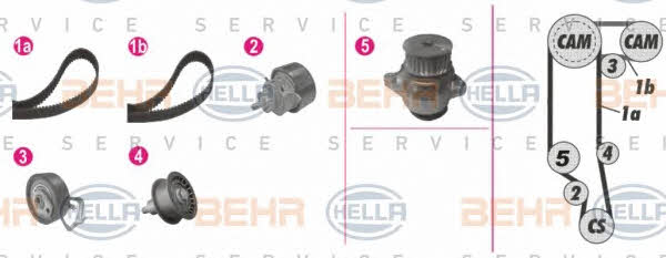 Behr-Hella 8MP 376 814-851 TIMING BELT KIT WITH WATER PUMP 8MP376814851: Buy near me in Poland at 2407.PL - Good price!