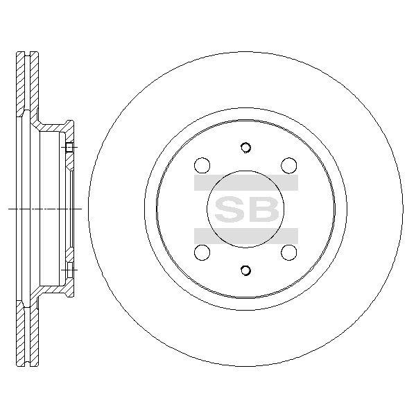 Sangsin SD1098 Front brake disc ventilated SD1098: Buy near me in Poland at 2407.PL - Good price!