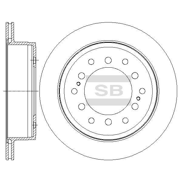 Sangsin SD4027 Rear ventilated brake disc SD4027: Buy near me in Poland at 2407.PL - Good price!