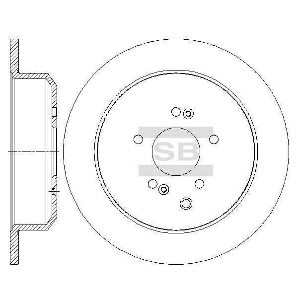 Sangsin SD1103 Rear brake disc, non-ventilated SD1103: Buy near me in Poland at 2407.PL - Good price!