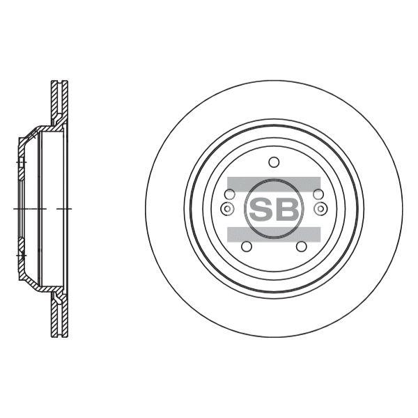 Sangsin SD1134 Тормозной диск задний вентилируемый SD1134: Отличная цена - Купить в Польше на 2407.PL!