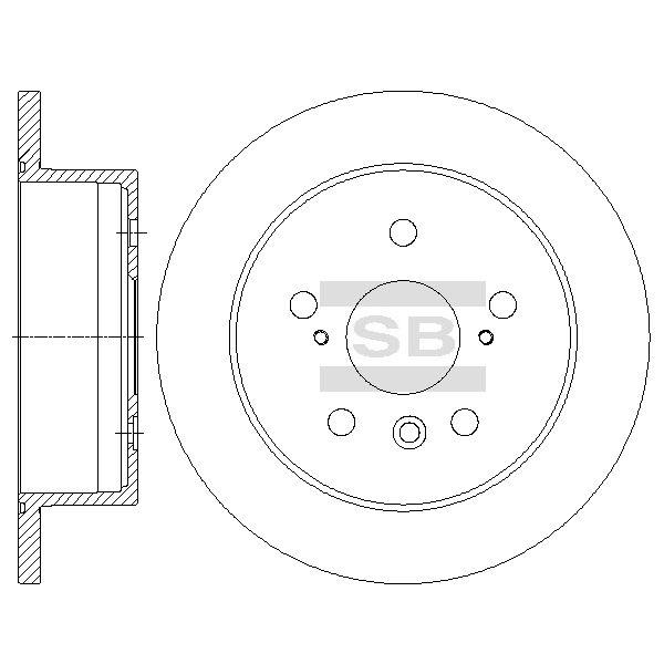 Sangsin SD4051 Rear brake disc, non-ventilated SD4051: Buy near me in Poland at 2407.PL - Good price!