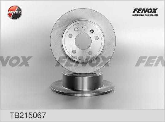 Fenox TB215067 Rear brake disc, non-ventilated TB215067: Buy near me in Poland at 2407.PL - Good price!