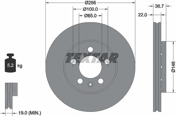 Textar 98200 0822 0 1 Brake disc 98200082201: Buy near me at 2407.PL in Poland at an Affordable price!