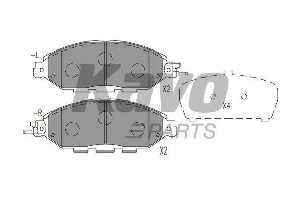 Front disc brake pads, set Kavo parts KBP-6623