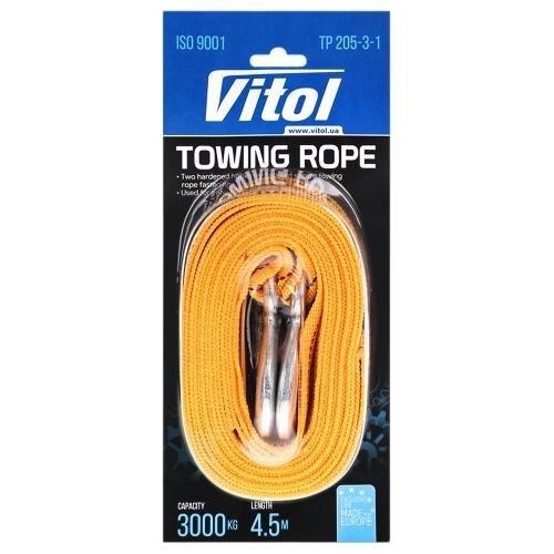 Tow rope, 4,5 m Vitol TP-205-3-1