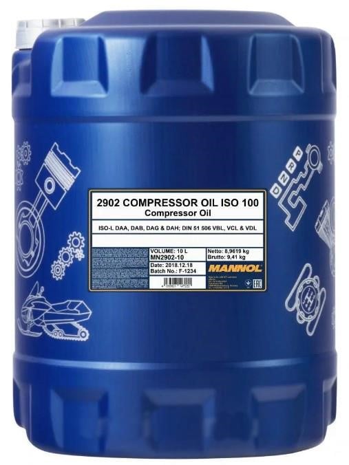 Mannol MN2902-10 Kompressoröl MANNOL Compressor Oil ISO 100, 10 l MN290210: Bestellen Sie in Polen zu einem guten Preis bei 2407.PL!