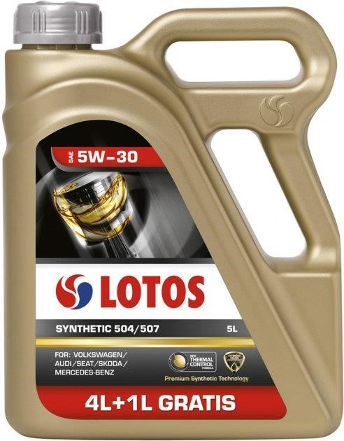 Lotos WF-K504E10-0H0 Моторное масло Lotos Synthetic 504/507 5W-30, 5л WFK504E100H0: Отличная цена - Купить в Польше на 2407.PL!