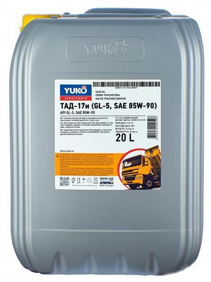 Yuko 4820070240528 Трансмиссионное масло YUKO ТАД-17И 85W-90, API GL-5, 20л 4820070240528: Отличная цена - Купить в Польше на 2407.PL!