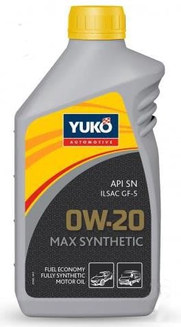 Yuko 4823110400913 Engine oil Yuko Max Synthetic 0W-20, 1L 4823110400913: Buy near me in Poland at 2407.PL - Good price!