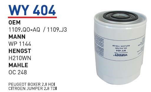 Wunder WY-404 Oil Filter WY404: Buy near me in Poland at 2407.PL - Good price!