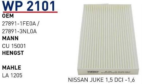 Wunder WP-2101 Filter, interior air WP2101: Buy near me in Poland at 2407.PL - Good price!