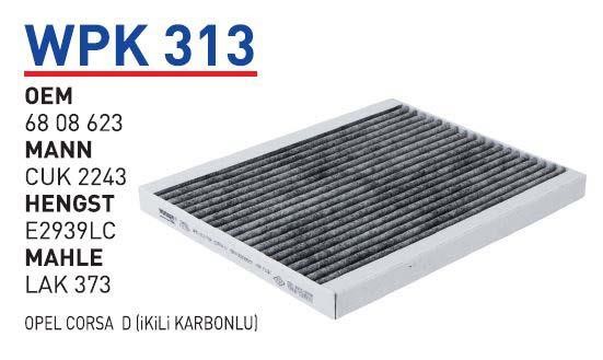 Wunder WP K313 Фільтр салону з активованим вугіллям WPK313: Приваблива ціна - Купити у Польщі на 2407.PL!