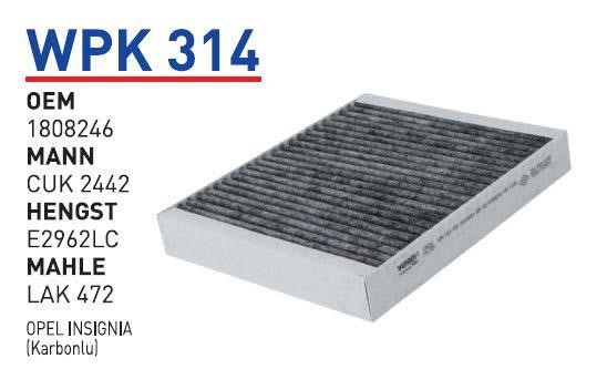 Wunder WP K314 Aktivkohle-Kabinenfilter WPK314: Kaufen Sie zu einem guten Preis in Polen bei 2407.PL!
