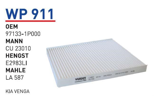 Wunder WP 911 Filter, interior air WP911: Buy near me in Poland at 2407.PL - Good price!