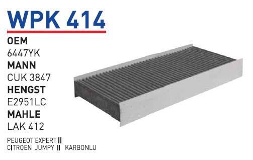 Wunder WP K414 Filtr kabinowy z węglem aktywnym WPK414: Dobra cena w Polsce na 2407.PL - Kup Teraz!