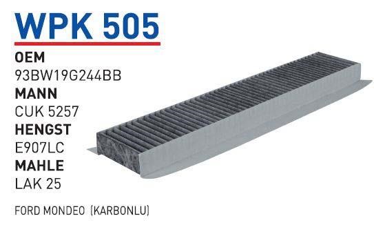 Wunder WP K505 Фильтр салона с активированным углем WPK505: Отличная цена - Купить в Польше на 2407.PL!