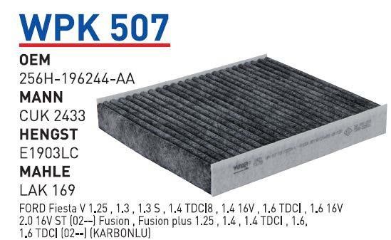 Wunder WP K507 Activated Carbon Cabin Filter WPK507: Buy near me in Poland at 2407.PL - Good price!