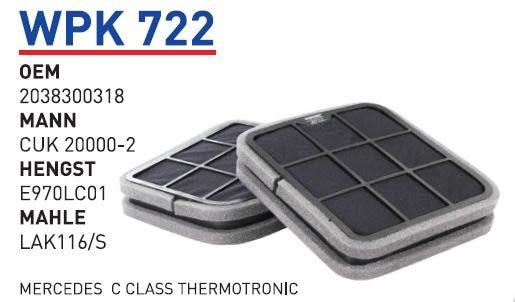 Wunder WP K722 Filtr kabinowy z węglem aktywnym WPK722: Dobra cena w Polsce na 2407.PL - Kup Teraz!