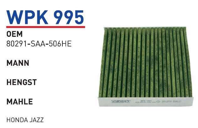 Wunder WP K995 Activated Carbon Cabin Filter WPK995: Buy near me in Poland at 2407.PL - Good price!