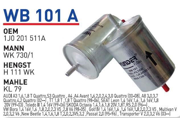 Wunder WB 101A Fuel filter WB101A: Buy near me in Poland at 2407.PL - Good price!