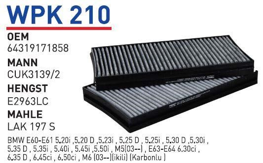 Wunder WPK 210 Activated Carbon Cabin Filter WPK210: Buy near me in Poland at 2407.PL - Good price!