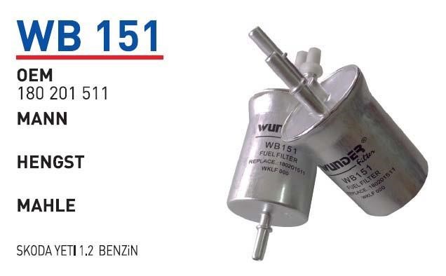 Wunder WB 151 Топливный фильтр WB151: Отличная цена - Купить в Польше на 2407.PL!