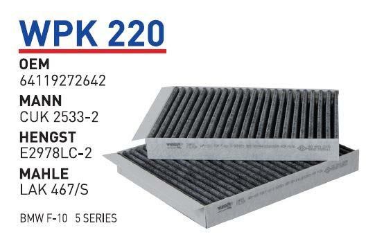 Wunder WPK 220 Фильтр салона с активированным углем WPK220: Отличная цена - Купить в Польше на 2407.PL!