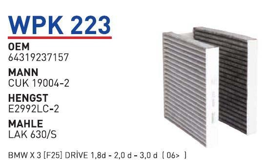 Wunder WPK 223 Filtr kabinowy z węglem aktywnym WPK223: Dobra cena w Polsce na 2407.PL - Kup Teraz!