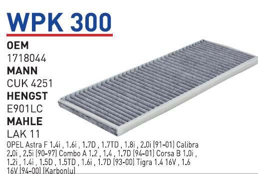 Wunder WPK 300 Фильтр салона с активированным углем WPK300: Отличная цена - Купить в Польше на 2407.PL!