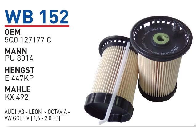Wunder WB 152 Fuel filter WB152: Buy near me in Poland at 2407.PL - Good price!