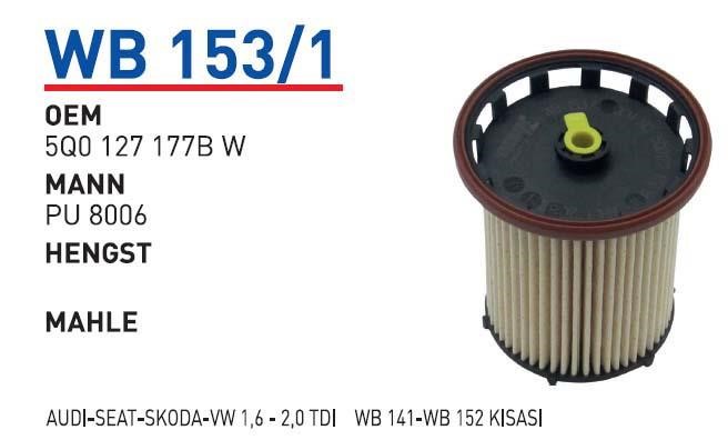 Wunder WB 153/1 Топливный фильтр WB1531: Отличная цена - Купить в Польше на 2407.PL!