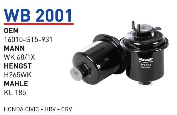 Wunder WB 2001 Fuel filter WB2001: Buy near me in Poland at 2407.PL - Good price!