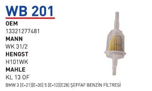 Wunder WB 201 Fuel filter WB201: Buy near me in Poland at 2407.PL - Good price!