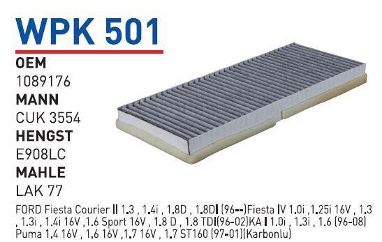 Wunder WPK 501 Фильтр салона с активированным углем WPK501: Отличная цена - Купить в Польше на 2407.PL!