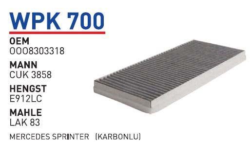 Wunder WPK 700 Filtr kabinowy z węglem aktywnym WPK700: Atrakcyjna cena w Polsce na 2407.PL - Zamów teraz!