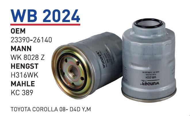 Wunder WB 2024 Топливный фильтр WB2024: Отличная цена - Купить в Польше на 2407.PL!
