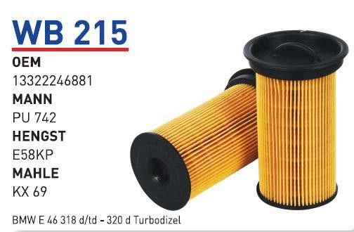 Wunder WB 215 Filtr paliwa WB215: Dobra cena w Polsce na 2407.PL - Kup Teraz!