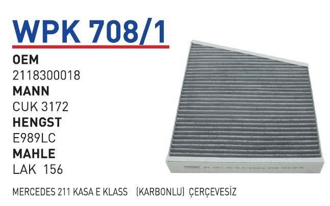 Wunder WPK 708/1 Filtr kabinowy z węglem aktywnym WPK7081: Dobra cena w Polsce na 2407.PL - Kup Teraz!