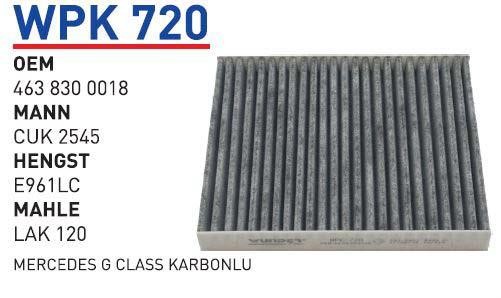 Wunder WPK 720 Activated Carbon Cabin Filter WPK720: Buy near me in Poland at 2407.PL - Good price!