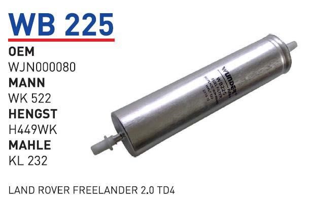 Wunder WB 225 Filtr paliwa WB225: Dobra cena w Polsce na 2407.PL - Kup Teraz!